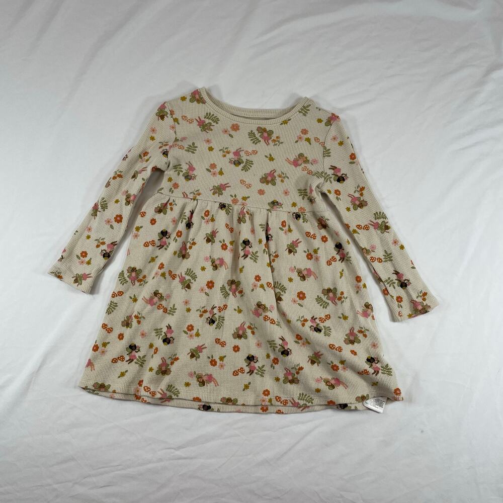 Old Navy Toddler Girls Floral Fairy Waffle Knit Long Sleeve Dress 18-24M